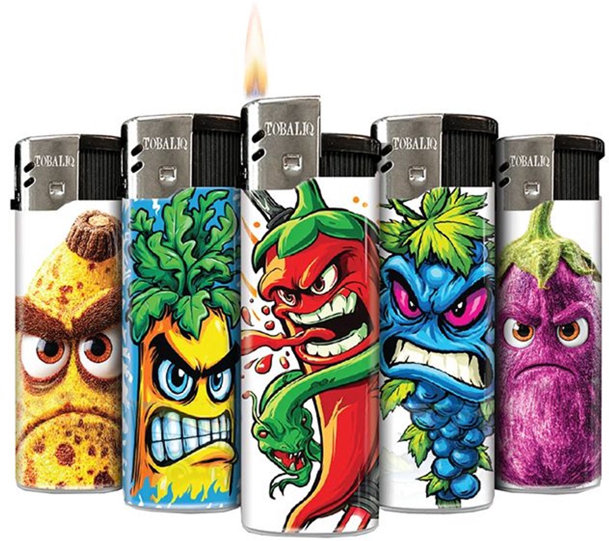 Wegwerp aansteker - Fruit Fight - Tobaliq - (5stuks)