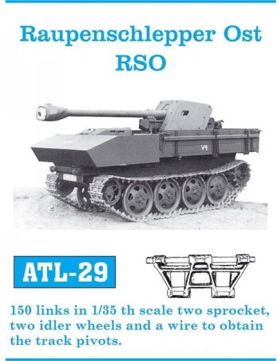 Friul ATL-29 Raupenschlepper Ost RSO - Metalen Rupsbanden 1:35 – Witmetaal Track Set – Volledig Zelf Te Monteren