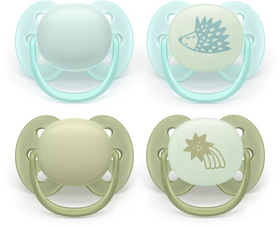 Philips Avent Ultra Soft Nighttime - 0 tot 6 maanden - Glow-in-the-dark fopspeen - 4pack -SCF094/09 van Merkloos — afbeelding 4