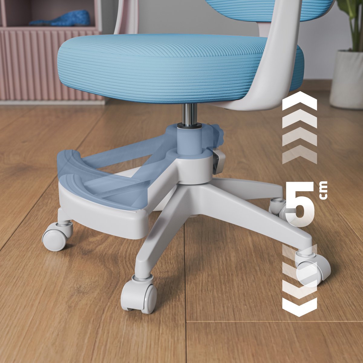 Mark Adler Junior 3.1 Kinderbureaustoel – Ergonomische Draaistoel voor Kinderen - Verstelbaar & Comfortabel - Blauw thumbnail 7