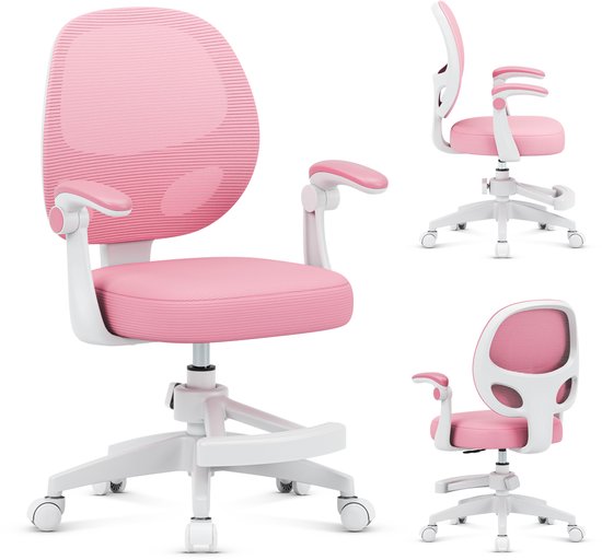 Mark Adler Junior 3.1 Kinderbureaustoel – Ergonomische Draaistoel voor Kinderen - Verstelbaar & Comfortabel - Roze