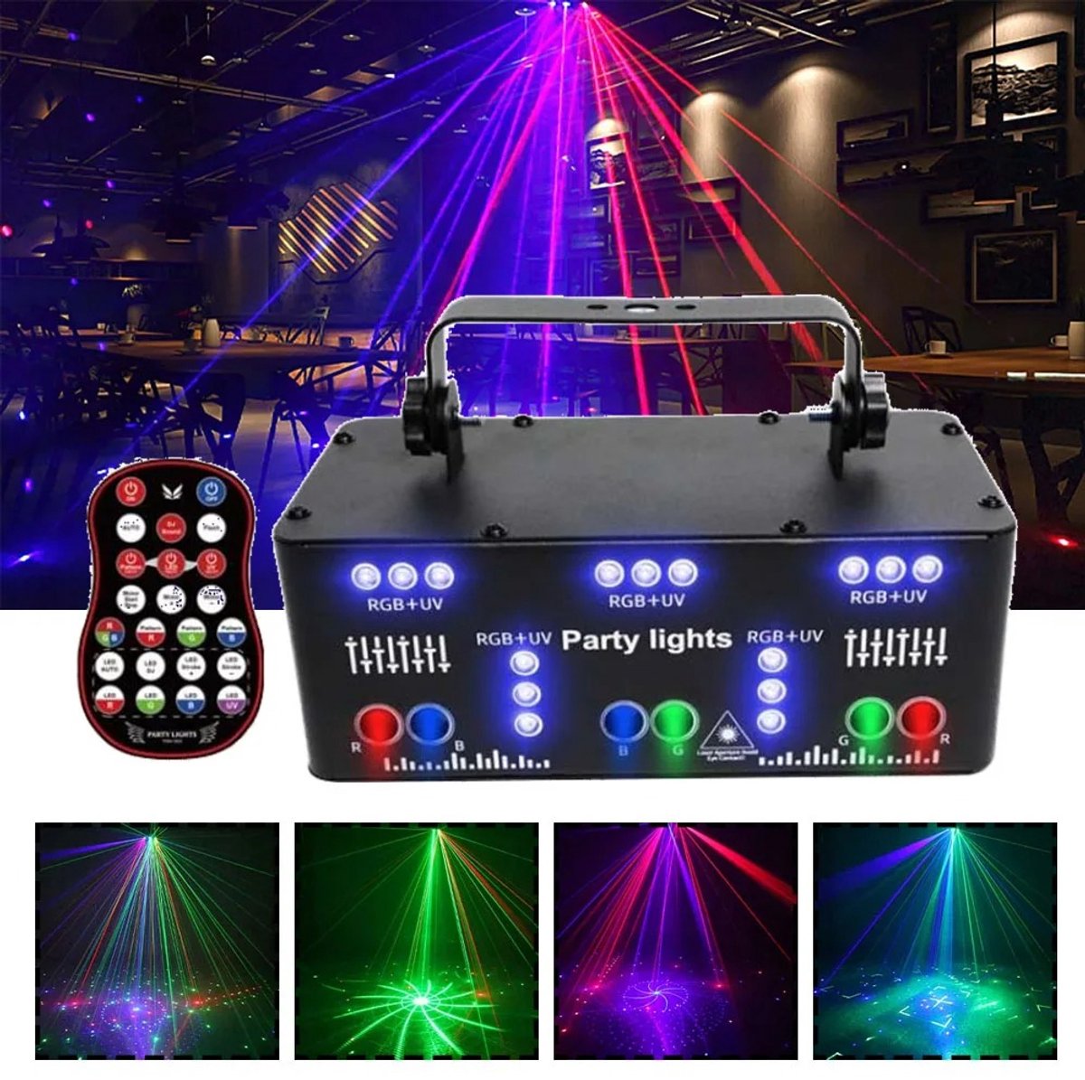 Zolara RGB Discolamp - Laserlamp - Disco lichten - Discobol - Volwassenen en kinderen - Party lights - UV LED - Stroboscoop - Podiumlamp - Geluidsbesturing