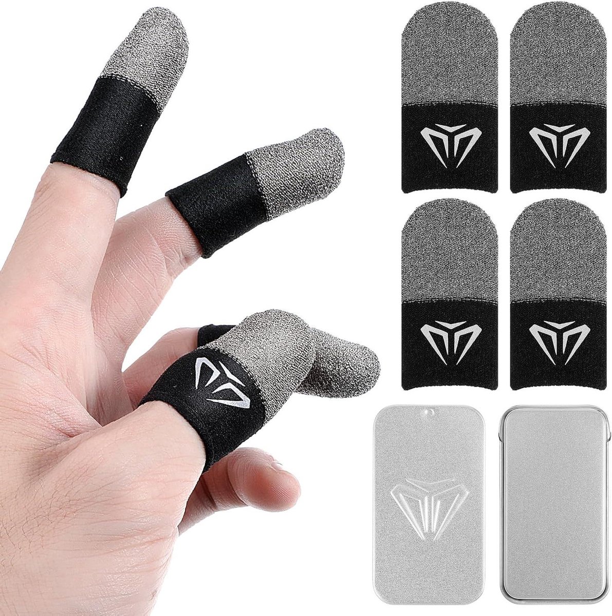 Mobiele Gaming Handschoenen - Set van 4 - Zilvervezel - Ultralicht - Naadloos Ontwerp - Touchscreen Compatibel - Zweetbestendig - Ademend - Geschikt voor Tablet