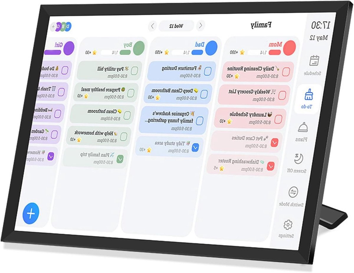 Allecto- Slimme Digitale Agenda - Elektronische Planner - 10.1 inch - Interactief Touchscreen - Familieschema's - Full HD - Aanpasbaar Dashboard - Geschikt voor Thuisgebruik - Zwart
