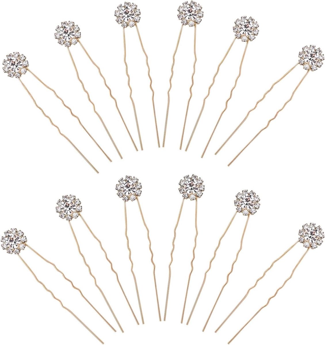 Strass Bruiloft Haarspelden - Kristalbloem Hairpieces voor Bruidsmeisjes - 12 stuks