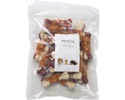 Petstyle Living Geperste Botten met Kip Meerkleurig 7.5cm - Hondensnacks - 20 Stuks