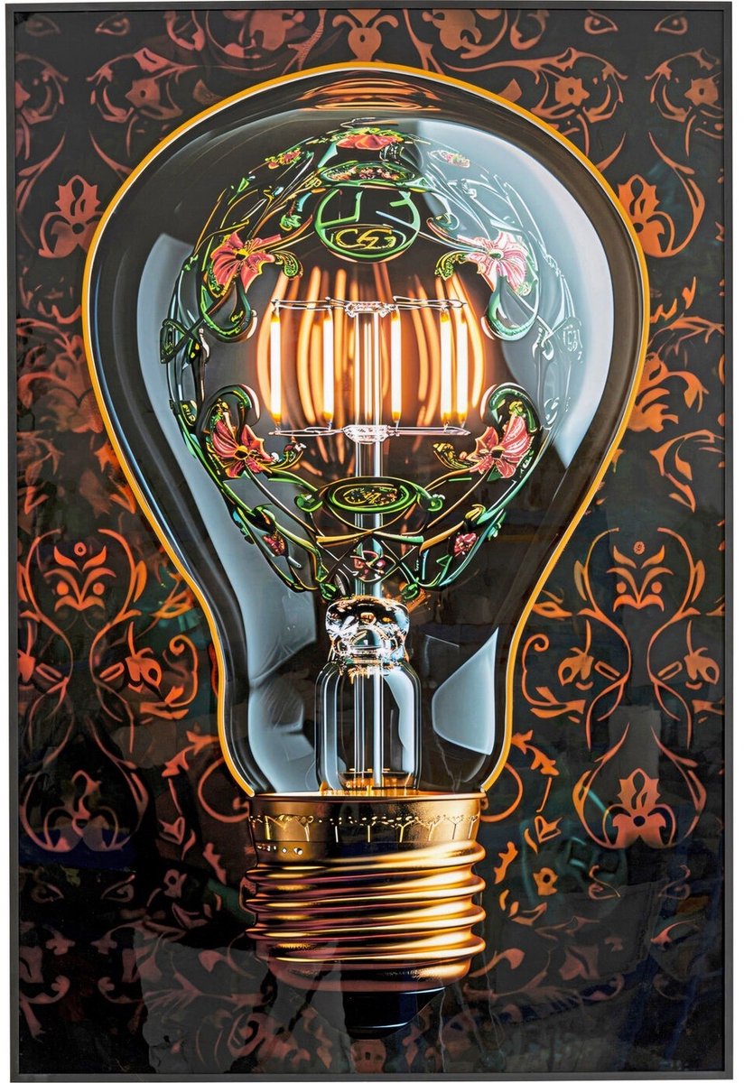 Schilderij LED gloeilamp 80x120cm Kare Design