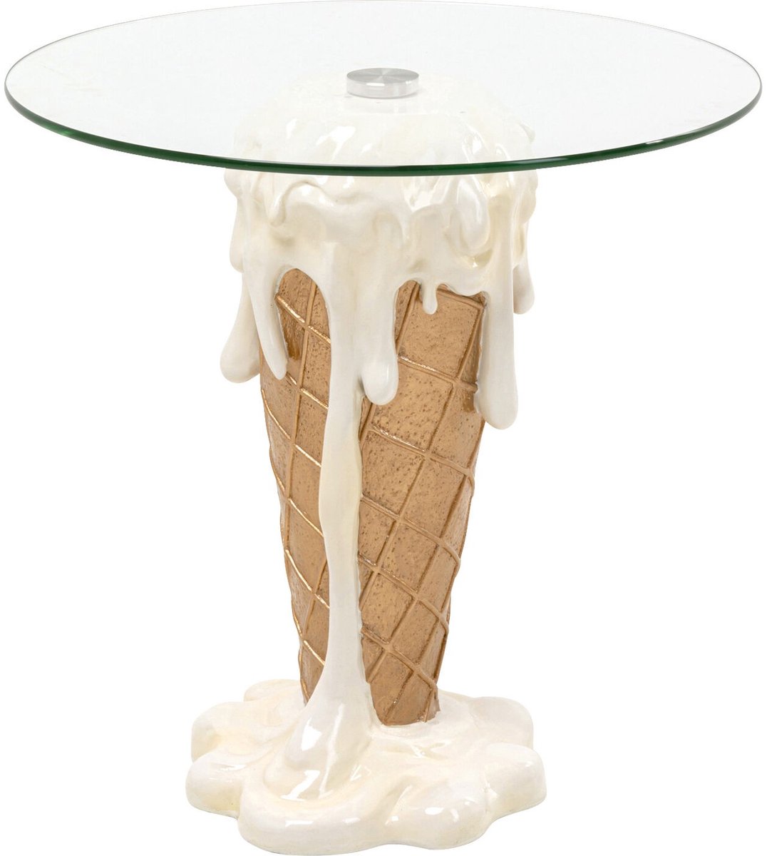 Kare Design Bijzettafel ijs Ø48cm vanille Kare Design Beige