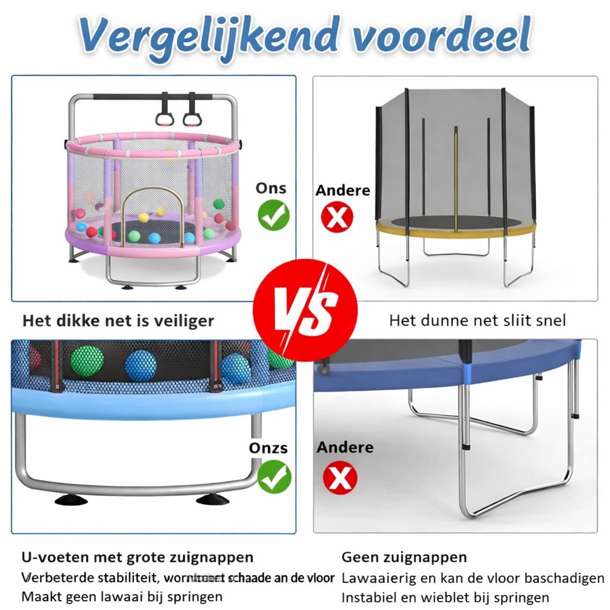 Kinder Trampoline Ø150 cm-Ringleuning-Basketbalring- Multifunctionele Trampoline- Roze – foto 5