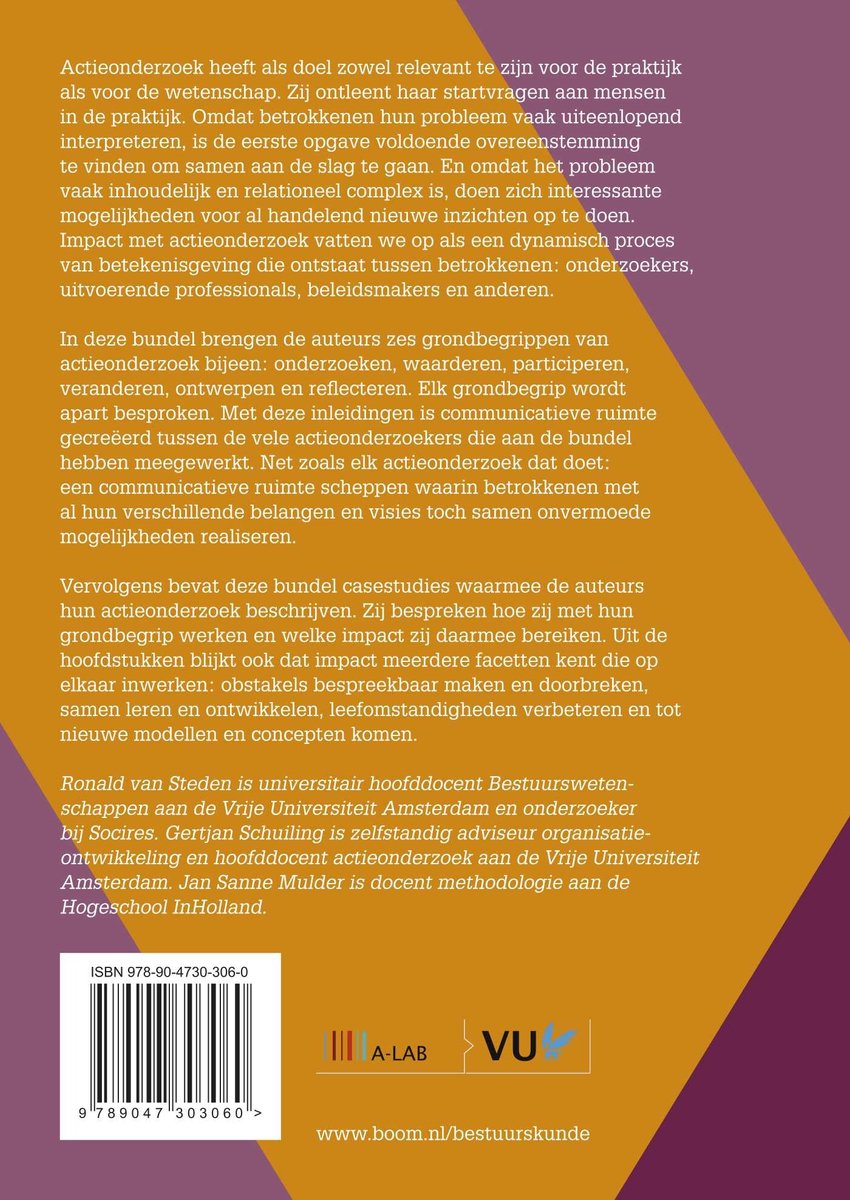 A-LAB (Amsterdam Institute for Law and Behavior) - Impact met actieonderzoek - back cover