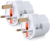 kwmobile 2x travel plug type G - Idéal pour voyager en Angleterre, Ecosse, Malte, Singapour, Hong Kong et Malaisie - Holiday plug in white