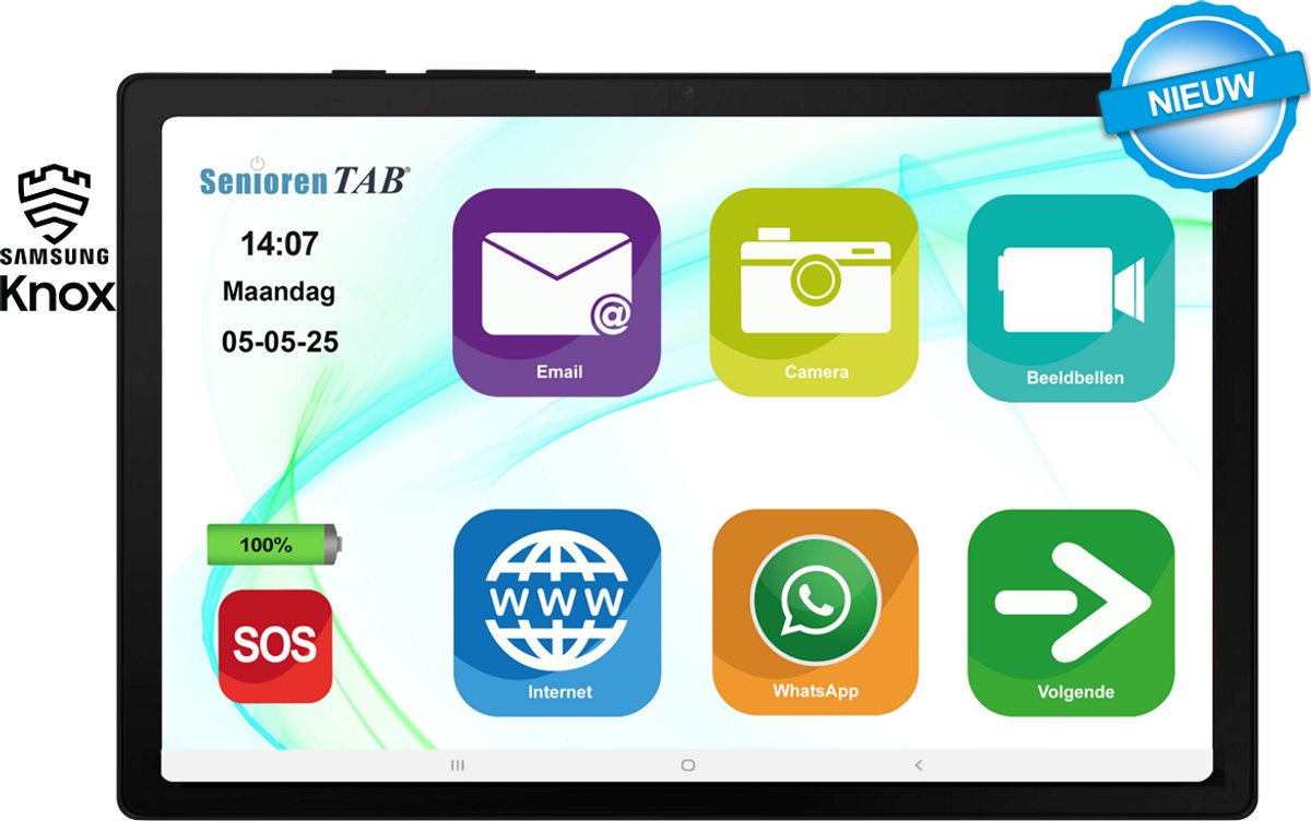 SeniorenTAB Seniorentablet Knox - Op basis van Samsung A11+ - 128GB - 11inch - wifi - Tablet voor ouderen