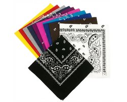 12 pièces set bandana – bandanas paisley multicolores – foulards de tête unisexes en coton – 12 couleurs – polyvalent pour cheveux, cou, sport & styling