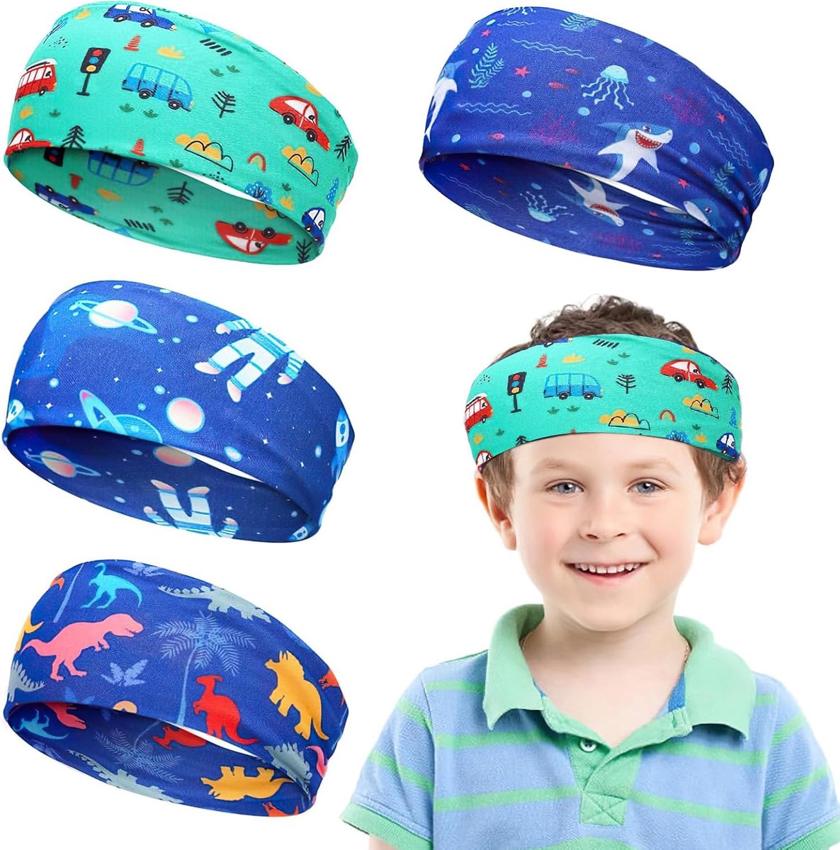 4 Kinderen Haarbanden - Ademend en Antislip - Voor Sport en Dagelijks Gebruik