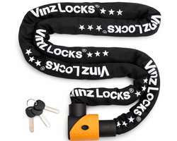 VINZ Jannu ART 3 Goedgekeurd Scooterslot / Fietsslot 200cm - ANWB slotentest: Goed - ART 3 Slot voor Verzekering Scooters, Elektrische Fietsen, Ebikes & Fatbike - Lichtgewicht Kettingslot - 3 Sleutel - 2 Meter Lang
