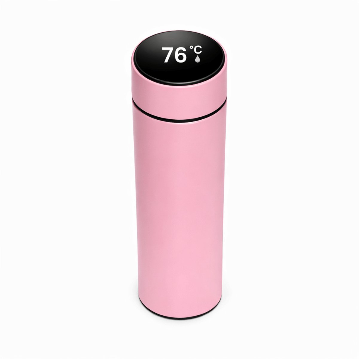 Thermosfles met LCD temperatuur Display - RVS vacuum geisoleerd - Thermosbeker- Dubbelwandige Thermosfles - Isoleerfles - Thermoskan - Travel Mug - Koffiebeker - Drinkflessen -Smart Thermos- roze
