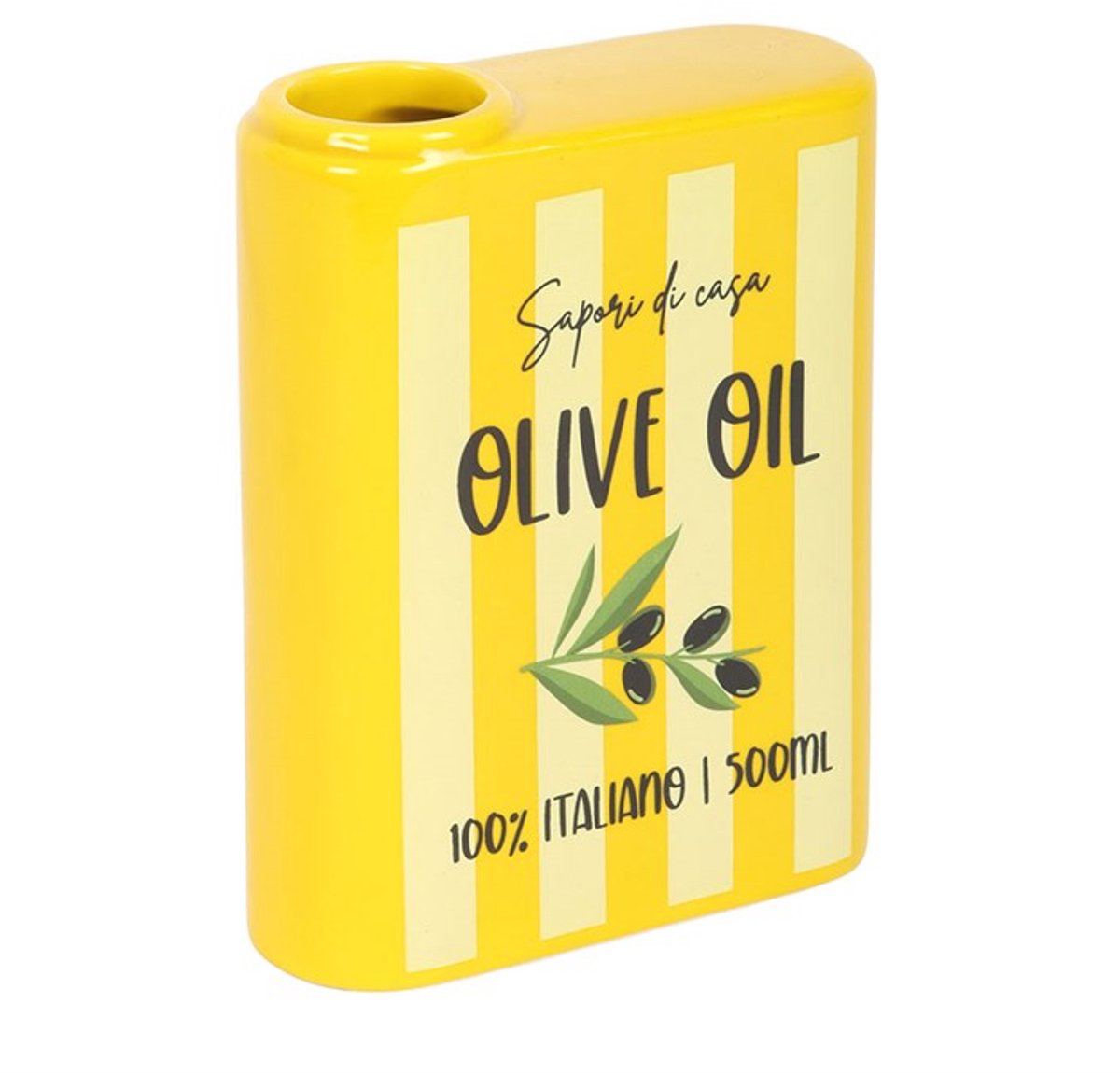 Something Different Olijfolie Bloemenvaas – Keramisch – Italian Summer Collectie 10 x 13 cm Geel