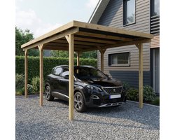Solid carport 'S711' geïmpregneerd hout 500 x 300 cm