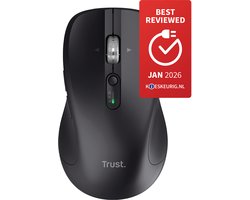 Trust Ferro - Draadloze Muis - Hyperscrollwiel - Multi-device - Stille Knoppen - Zwart
