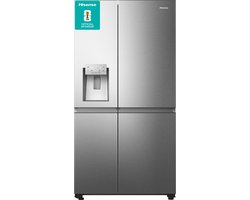 Hisense RS818N4IID Amerikaanse koelkast – 632L – RVS – Water- en ijsdispenser – No Frost – Stil (35dB) – Inverter compressor – Energielabel D – Vaste wateraansluiting