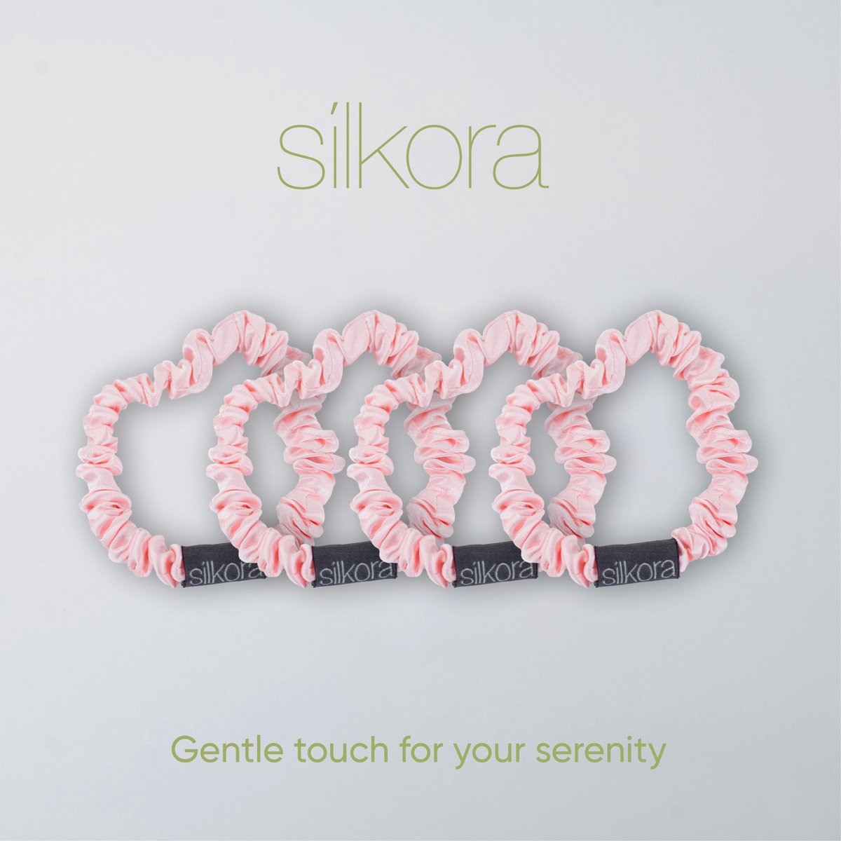 Silkora Premium Silk Scrunchies - 100% Moerbei Zijden Scrunchies - Set van 4 - Klein - Antibacterieel, Hypoallergeen, Haarvriendelijk - Lotus Roze