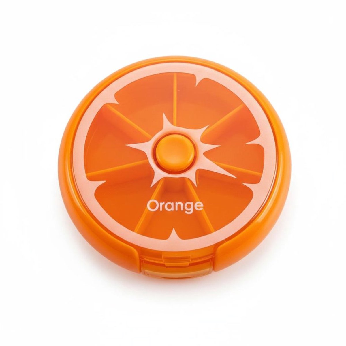 FruitBuddy Medicijndoosje 7 Dagen – Pillendoos Week – Medicatie & Vitaminen Organizer – Compact – Orange oranje