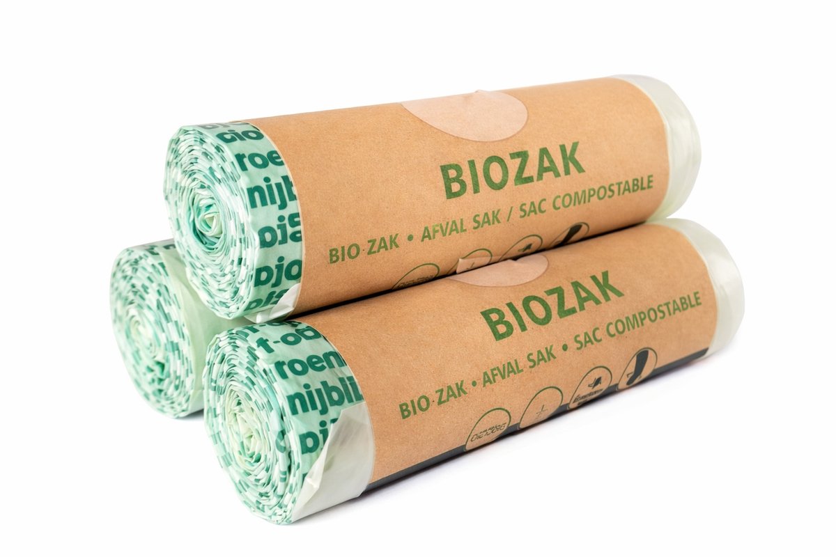 Biozakken 240 liter groen 115x140 cm - 3 rol à 3 zakken