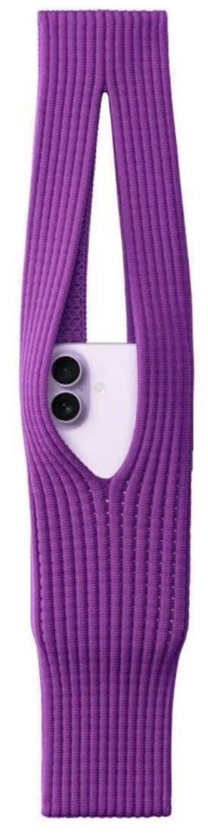 Pocket Socket Hoes Gebreide Smartphone Schouder Tas Paars 80CM