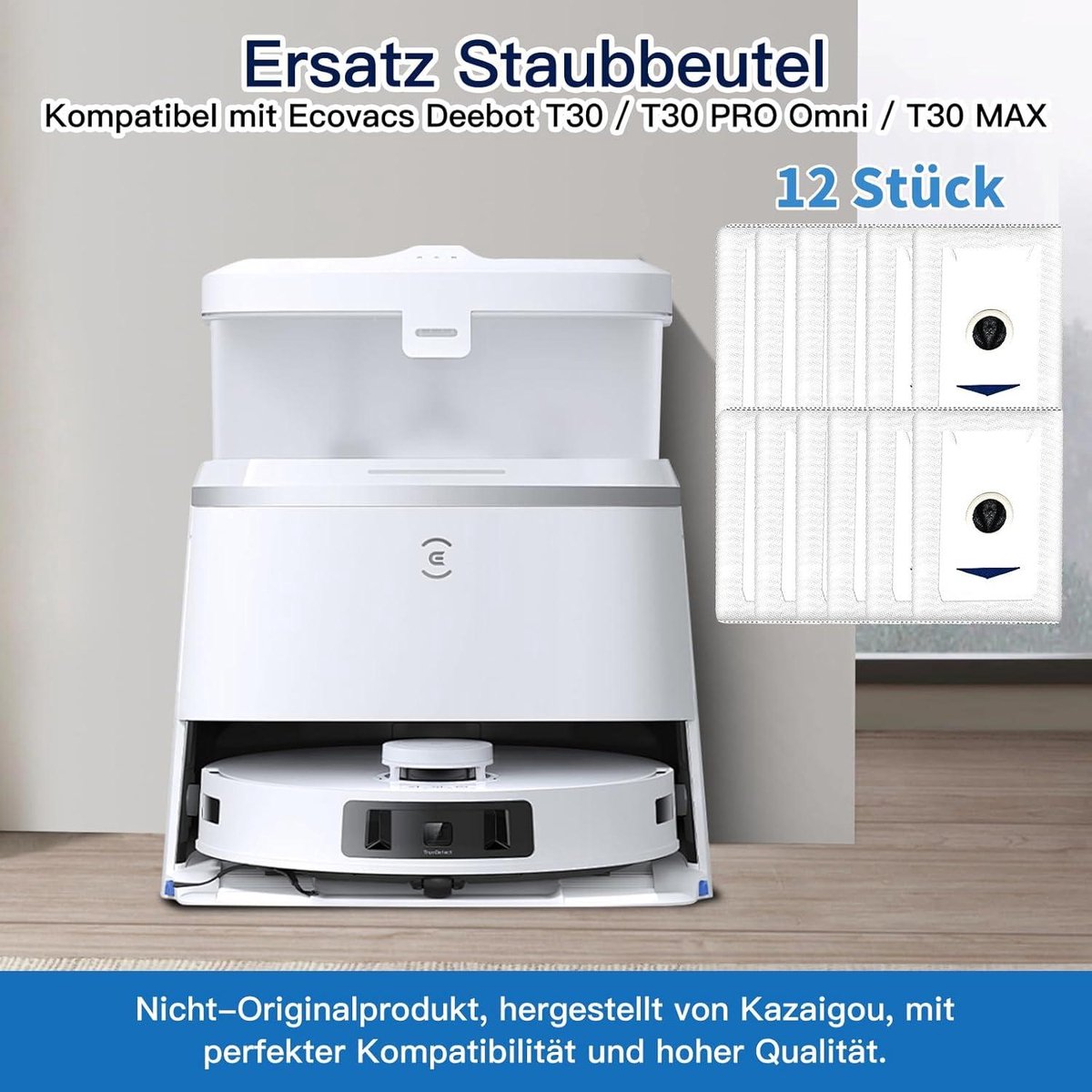 Stofzakken voor stofzuigerrobot - 12 stuks, 3L capaciteit, reserveonderdelen