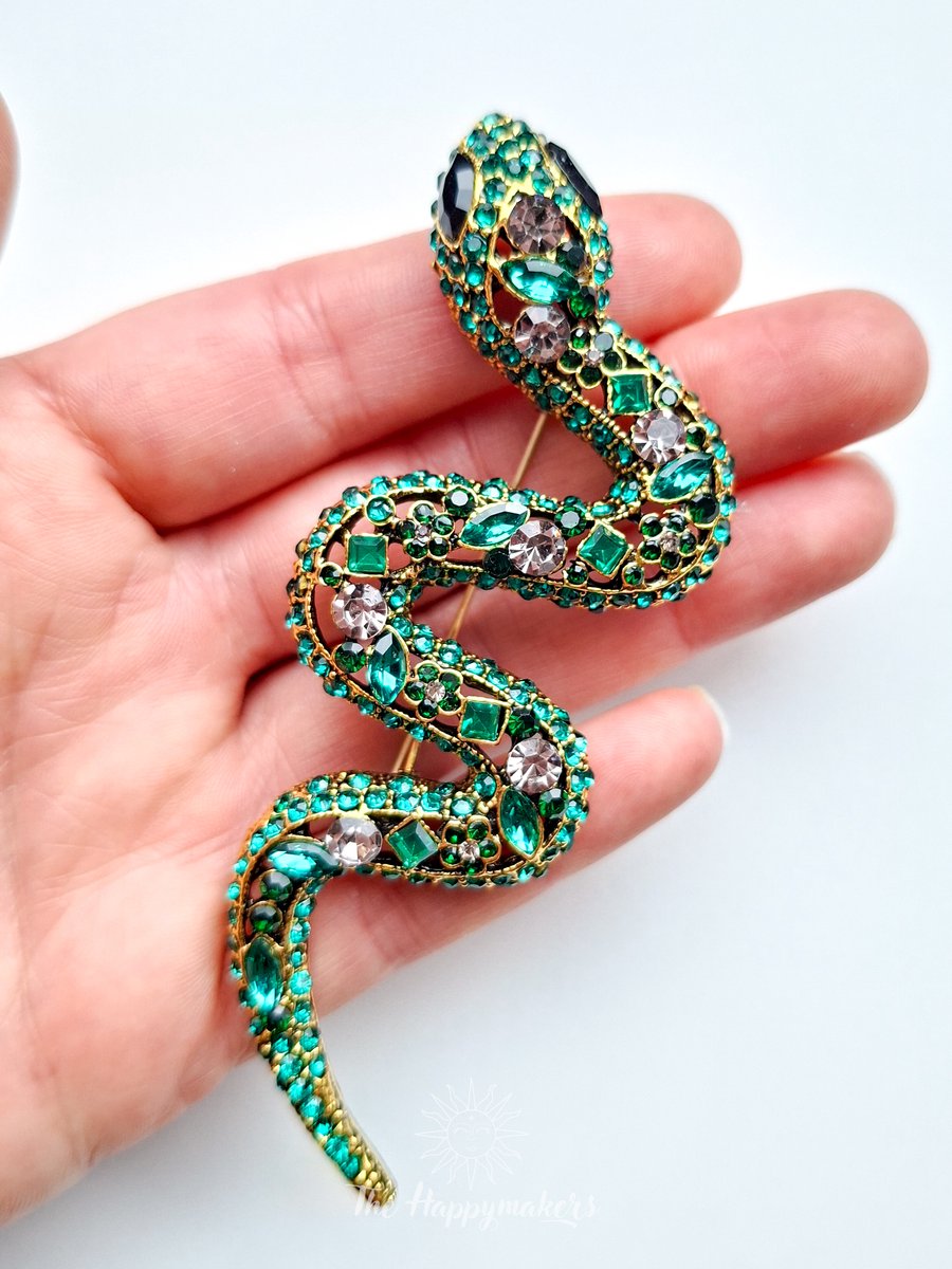 Pin slang, vintage stijl broche, luxe broche, fox, kledingspeld
