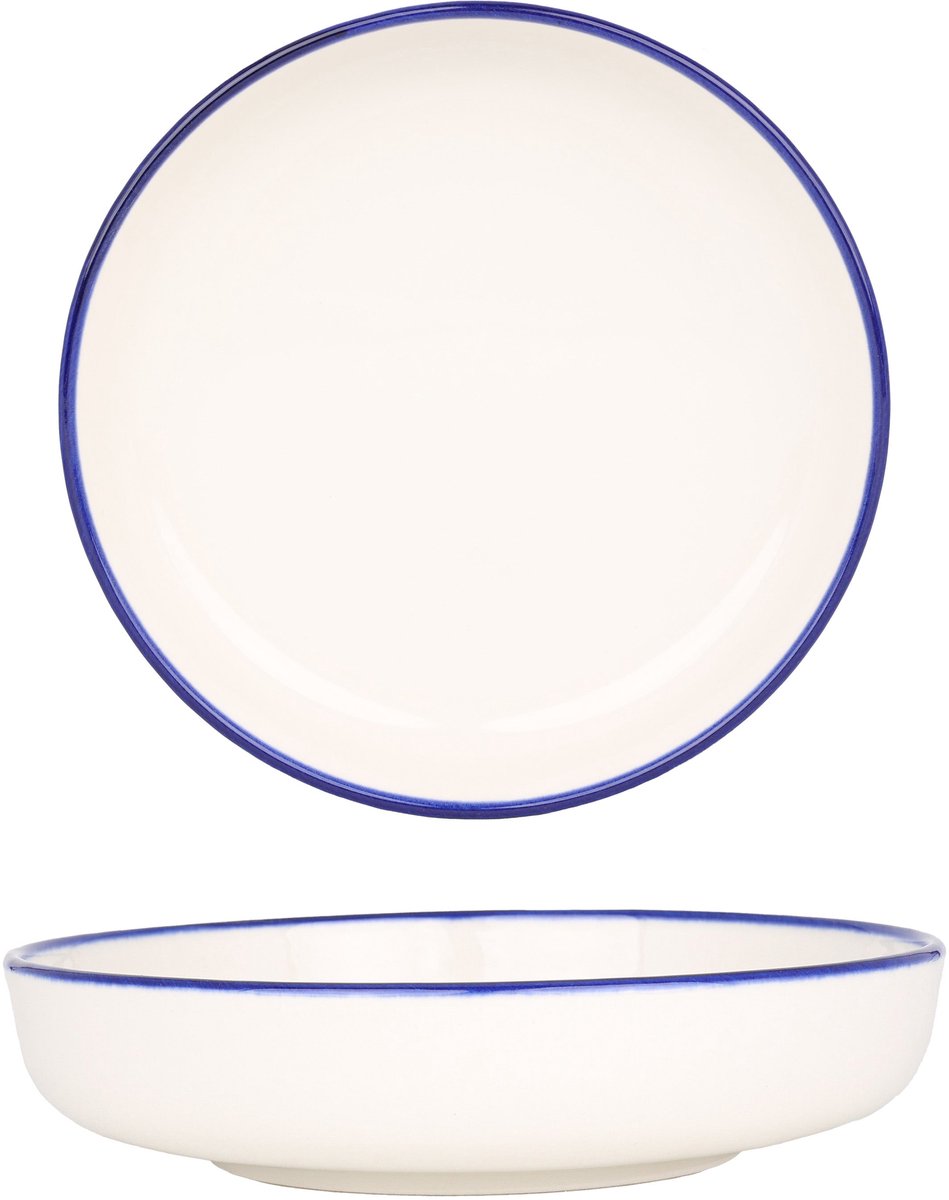 Rinart Diepbord - Blue Edge - Porselein - 17 cm (410cc) - set van 6