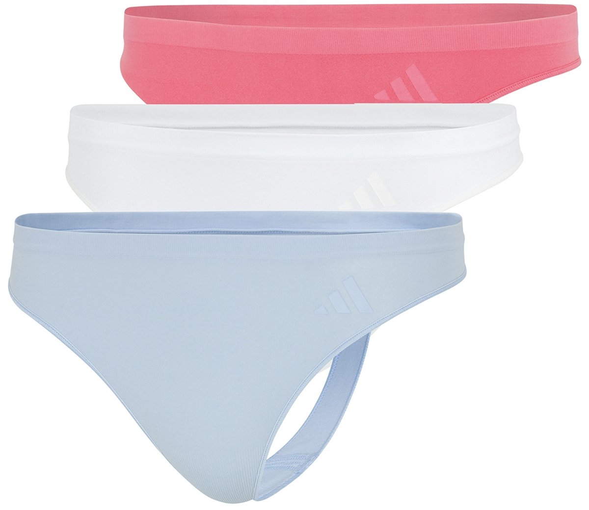 adidas Sportswear 3PK THONG - Sport Active Seamless - Packaged Panties – Damen Onderbroek - koraal, wit, lichtblauw