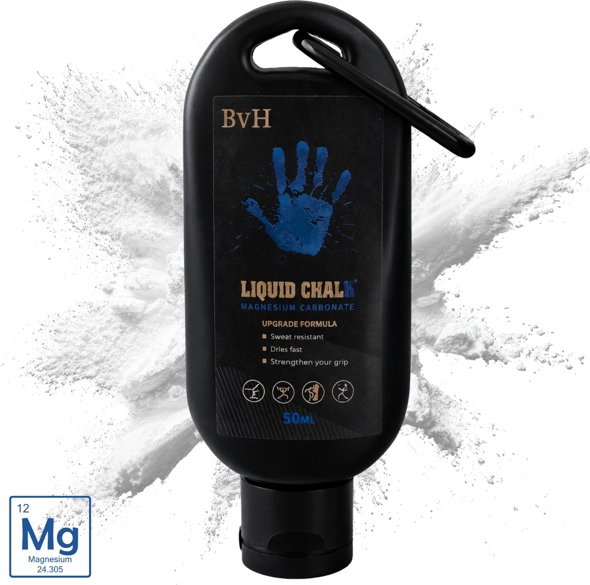 BvH Liquid Chalk 50ML - Vloeibare Magnesium - Ultra Grip - Sneldrogend - Boulderen - Klimmen - Turnen - Crossfit - Fitness - Gym - Grip Chalk Fitness - Paaldansen Chalk - Gewichtheffen - Krachttraining - Vloeibaar Kalk - Calisthenics