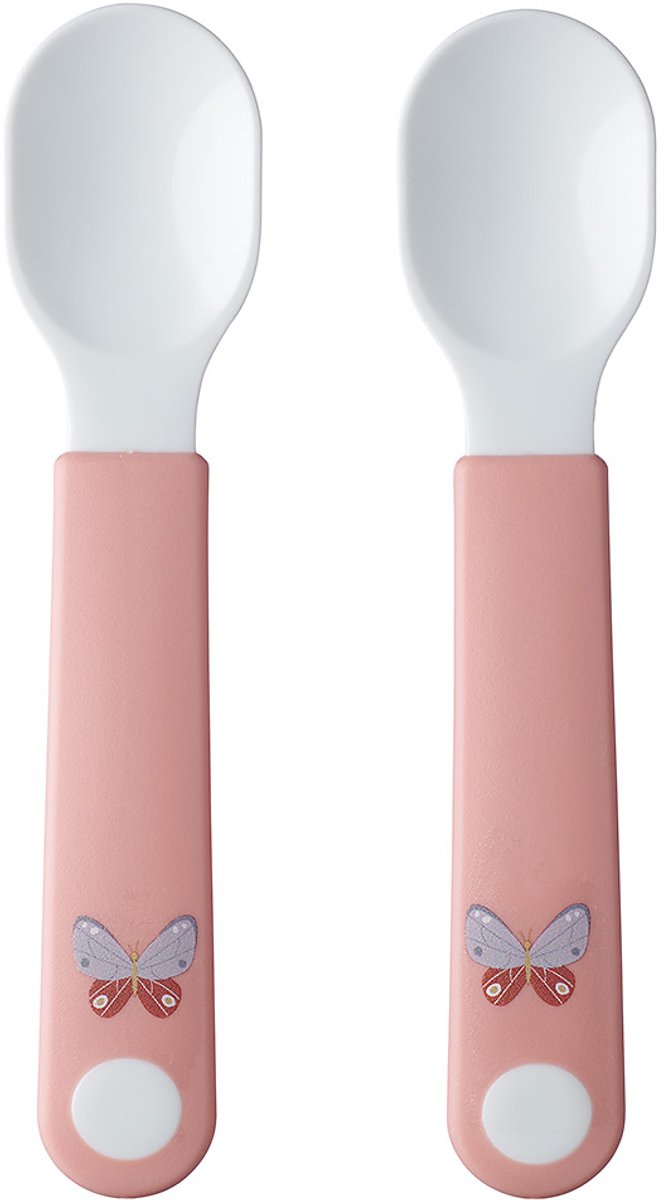 Mepal Mio oefenlepel – Set van 2 – Goede grip – Kinderservies – Flowers & Butterflies