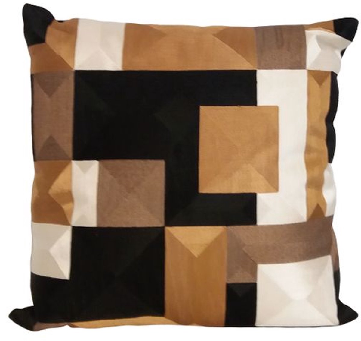 Colmore kussen Blocks Natural 50 x 50 cm Goud Geweven