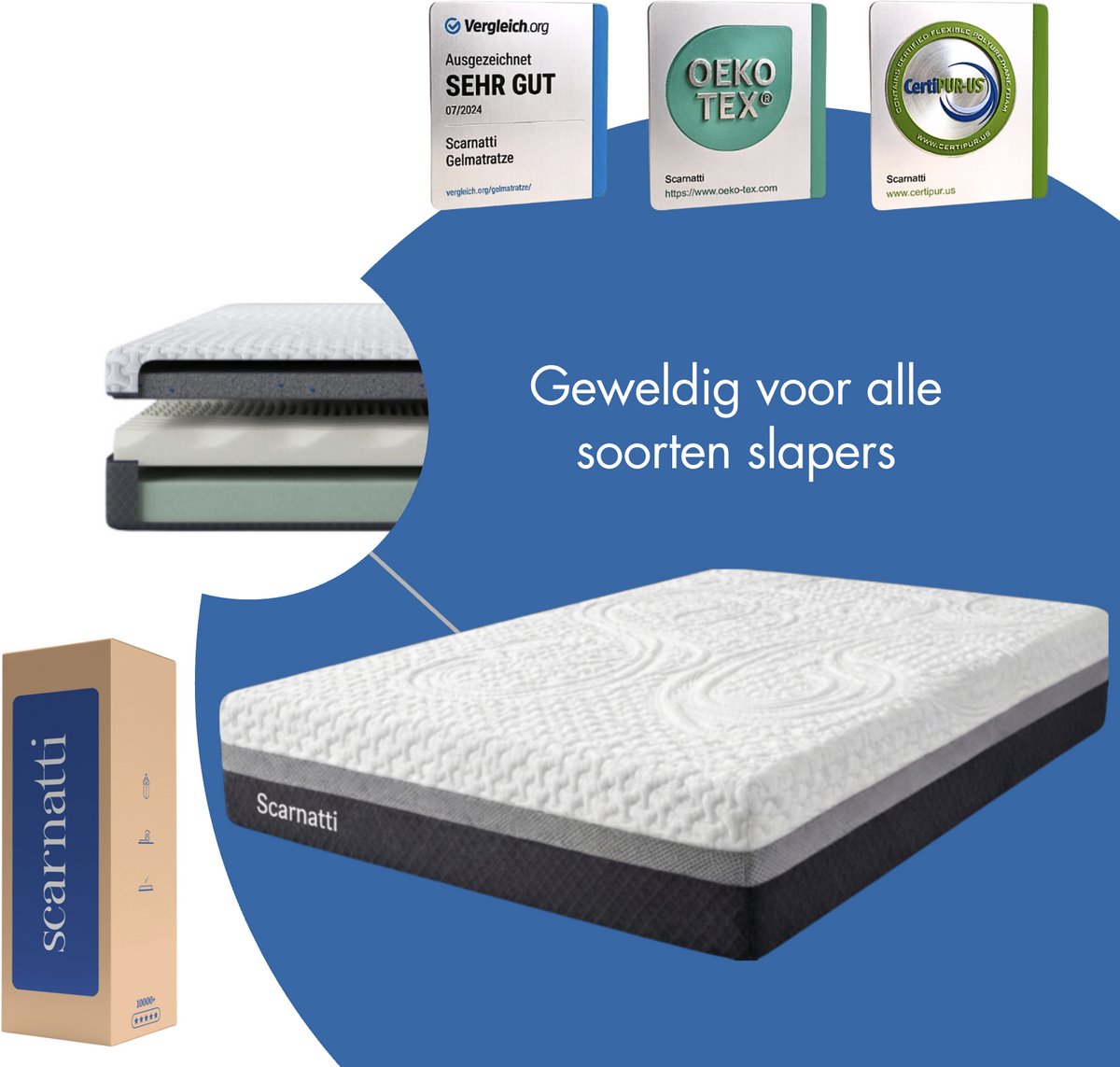 Koudschuim matras 120x200 cm - Memory Foam - Extra Comfort 27 cm 27cm - 2in1 - Eenpersoonsmatrassen - Twijfelaar matrassen - logeermatrassen 120 x 200