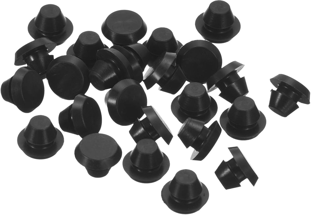 Glazen Tafel Bumpers - Zwarte Rubberen Meubel Buffers met Pin - Antislip en Schokabsorberend - Zachte Siliconen Beschermers - 25 stuks - van Imperatoris