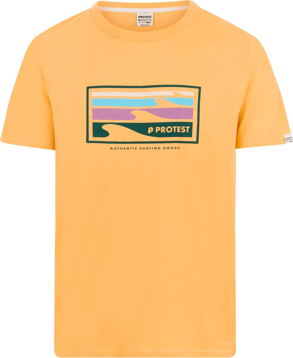 Protest PRTHanwell T-shirt Heren Korte mouwen Ronde hals Normale pasvorm Crème Geel