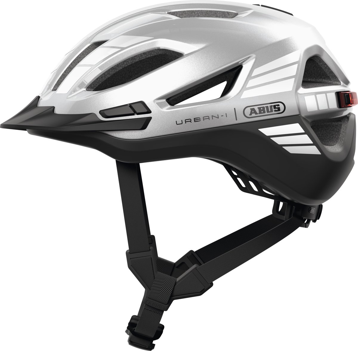 Fietshelm ABUS URBAN-I 4.0 ACE signal silver M - 54-58 cm - zilver - Geschikt voor gebruik op elektrische fietsen - stadsfietsen - 280 g
