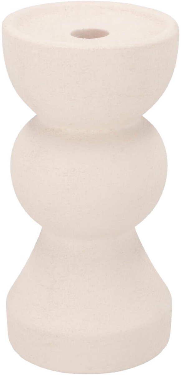 Daan Kromhout - Kaarsenhouder - Kandelaar - Florence - Wit - Keramiek - Cementlook - 21 cm