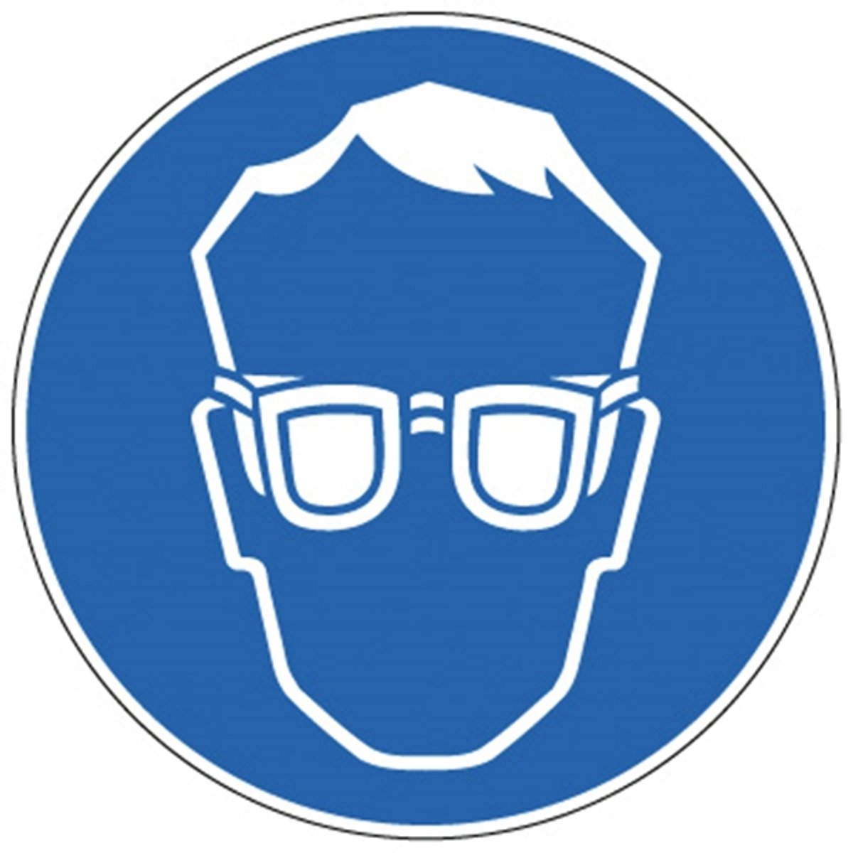 Picto Oogbescherming Verplicht Sticker Diam. 200 Mm.