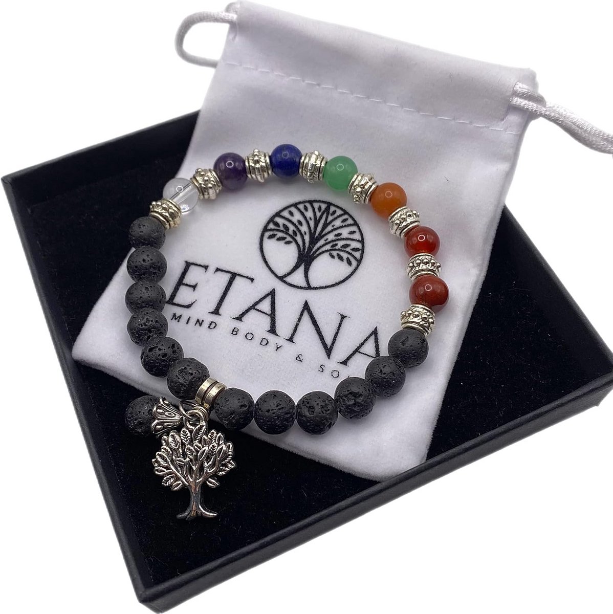 Chakra Armband met Lavasteen - Energie & Balans voor Geest, Lichaam en Ziel