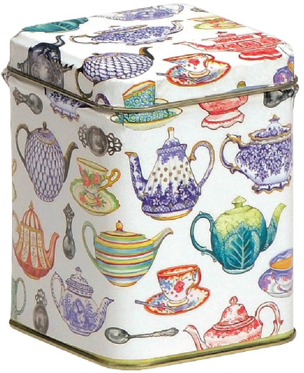 Teapots - Vershouddoos - Bewaarblik - Vierkant - Theepotjes en Theekopjes