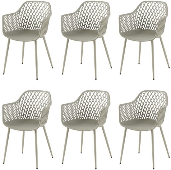 EGGREE Set van 6 tuinstoelen