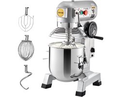 VEVOR Keukenmachine, CommerciëLe Kneedmachine met 30 Qt RVS Kom, 1500 W Zware Elektrische Keukenrobot 3 Snelheden 108/199/382 RPM, Deeghaak Klopklopper Inbegrepen, Staande Mixer voor Bakkerij Pizzeria