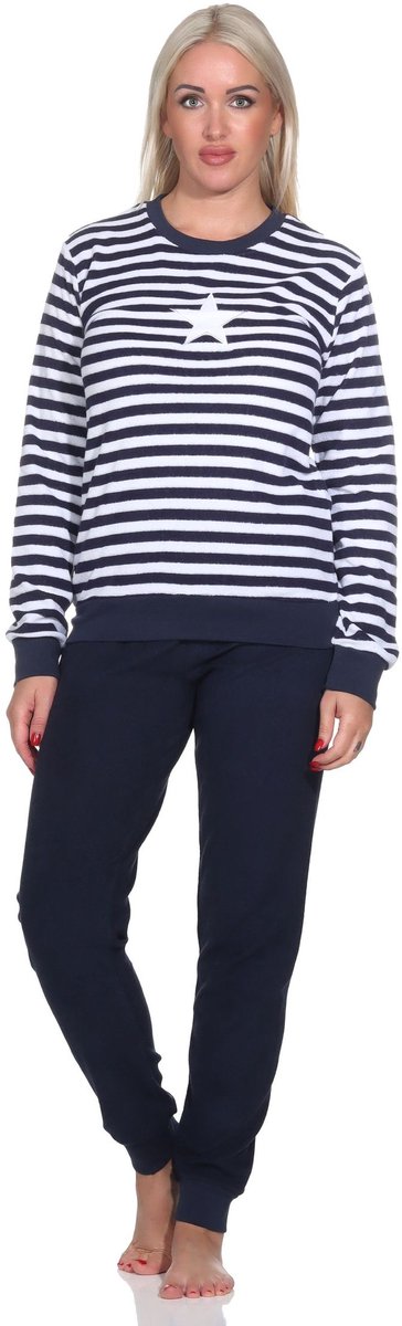 Normann dames badstof pyjama Relax 70314 - Blauw - M 40/42