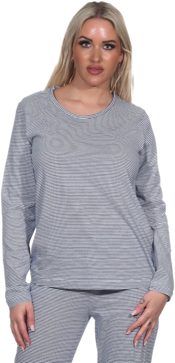 Normann Pyjama voor dames Pyjamabroek lang Mix & Match in gestreepte look - perfect te combineren marine
