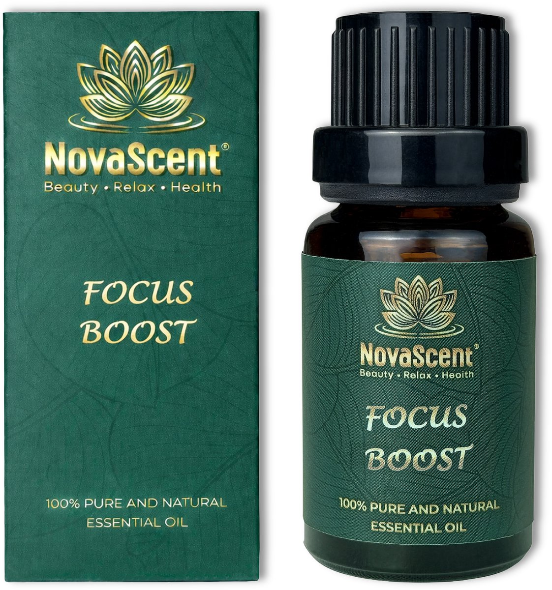 NovaScent® Essential Oil - Focus Boost - Blend van Kaneel, Grapefruit, Pepermunt en meer – Rijke aroma’s - Sterk geconcentreerd - Etherische oliën - Aromatherapie - Geurolie voor aromadiffuser