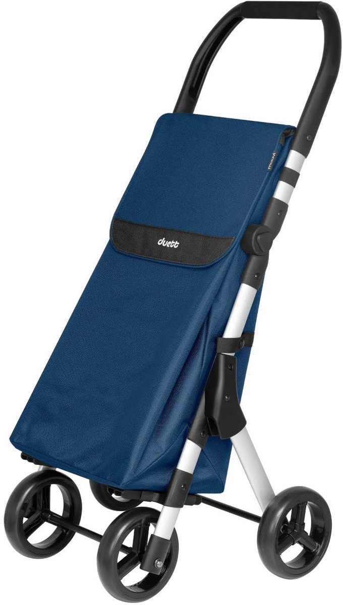Duett Muuvi Up Boodschappentrolley - Tasinhoud 46L - 4 Wielen - Opvouwbaar - Blauw