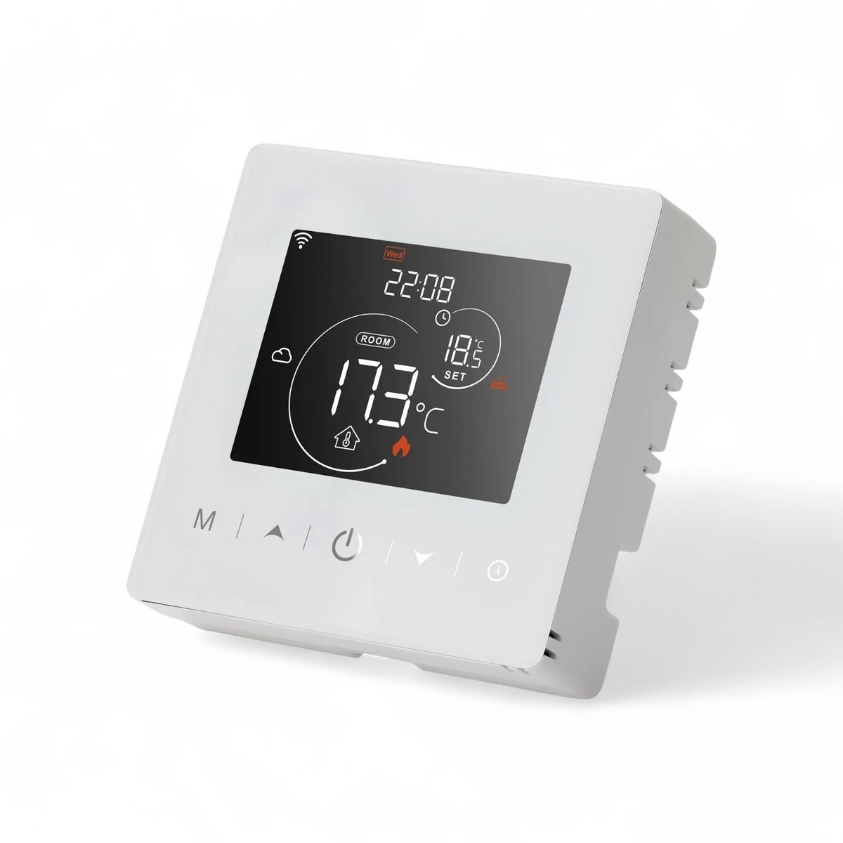 Opbouw Thermostaat | Wifi | Touchscreen bediening | 2 draads installatie | Energie statistieken | Tuya app | Google Home integratie | Wit thumbnail 4